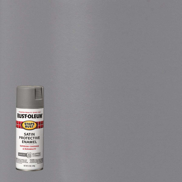 Rust-Oleum Stops Rust 12 Oz. Satin Coastal Gray Anti-Rust Spray Paint 312819