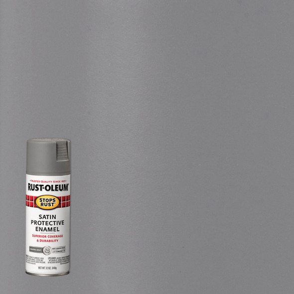 Rust-Oleum Stops Rust 12 Oz. Satin Coastal Gray Anti-Rust Spray Paint 312819