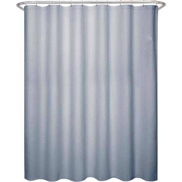 Zenna Home 70 In. x 72 In. Spa Waffle Blue Polyester Shower Curtain CFRWAFBLL
