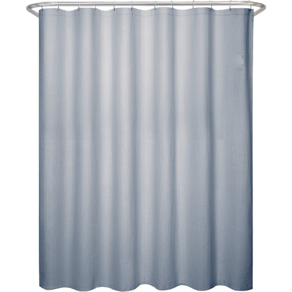 Zenna Home 70 In. x 72 In. Spa Waffle Blue Polyester Shower Curtain CFRWAFBLL