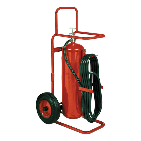 Badger™ 50 lb Wheeled Stored Pressure ABC Fire Extinguisher, 25' Hose