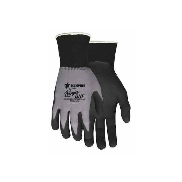 Nitrile, Sandy, Palm, 4 Abrasion Level, Black, XS 1 PR Pack of 6