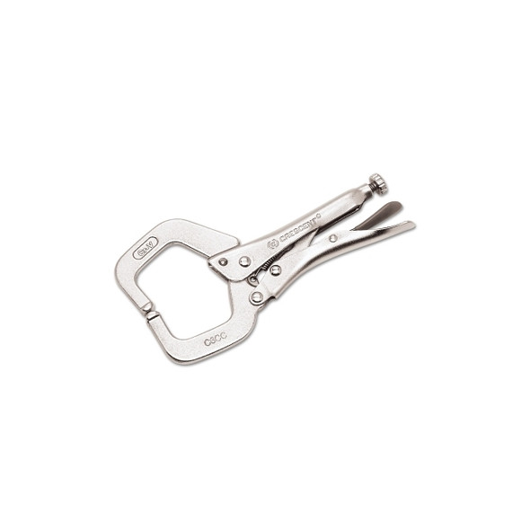Locking C-Clamp, Locking Grip Handle, 6 in L, Silver Pack of 3