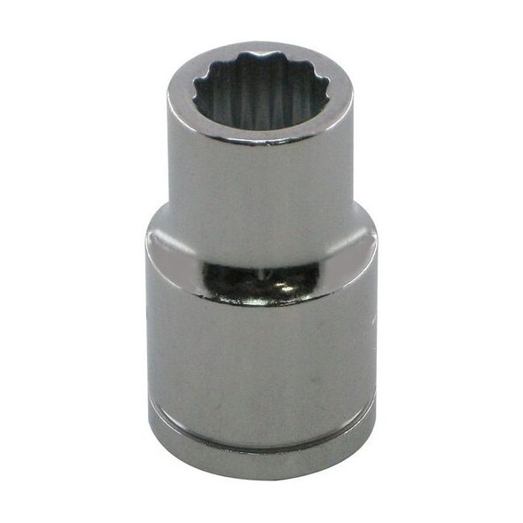 WESTWARD 1/2 in Drive, 9mm Metric, Socket, 12 Points,  Steel, Chrome, 9 mm