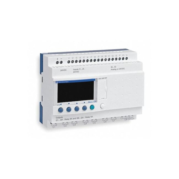 Schneider Electric Logic Relay,24VDC,With Display SR2B122BD