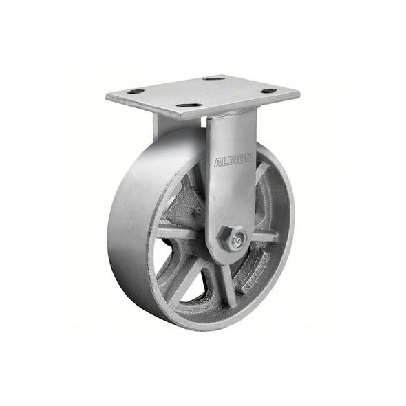 Albion Plate Caster,Rigid,Iron,5 5/8"H 110CA04201R