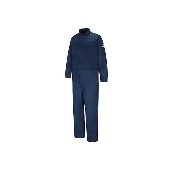 Coverall, 11 cal/sq cm ATPV, L, 30 1/2 in Inseam, 100% Cotton, Zipper