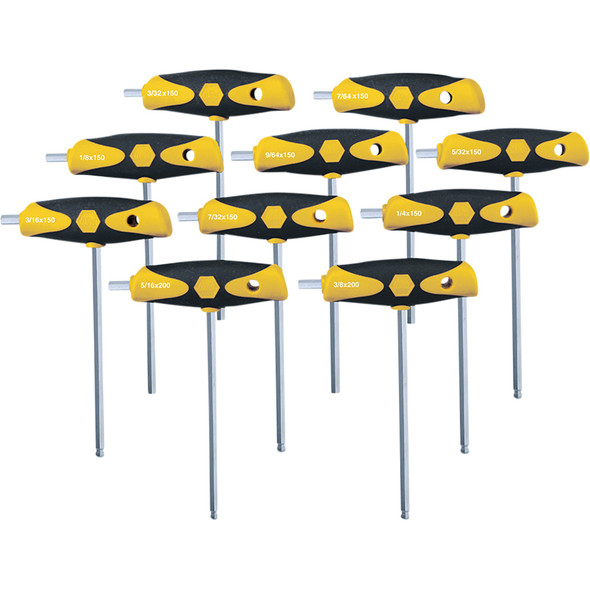 10 Piece SoftGrip Dual Drive Hex SAE T-Handle Set 54097