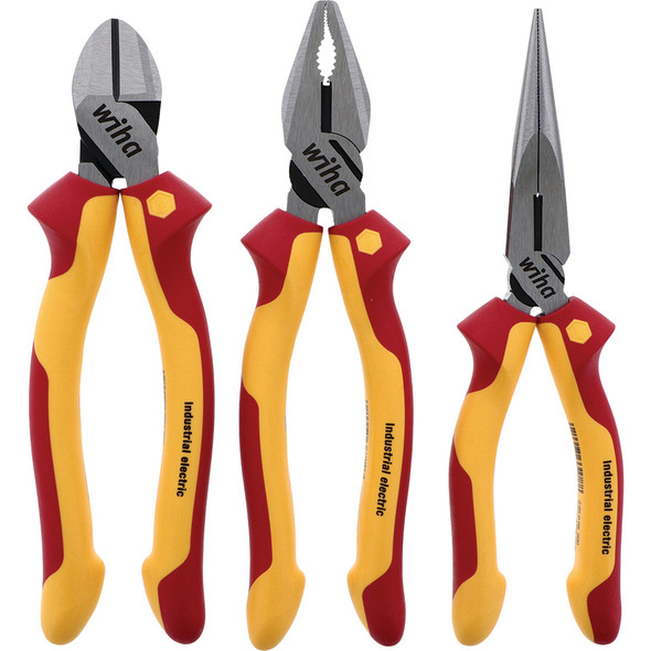 3 Piece Insulated Industrial Pliers-Cutters Set 32981