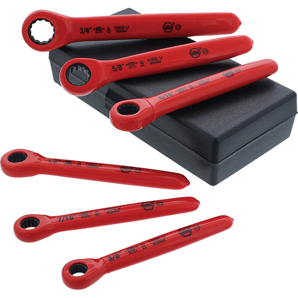 Insulated Ratchet Wrench 6 Piece Set - SAE 21391