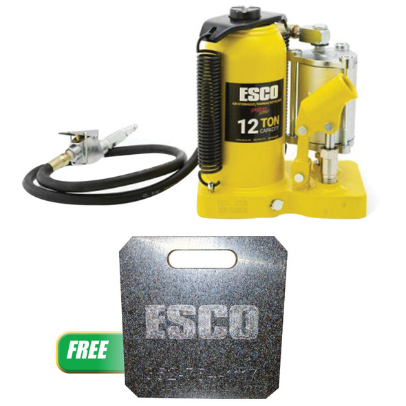 Buy(1)Pro Series 12Ton Air Hydr. Bottle Jack & Get(1)20Ton Jack Plate 12 X 12 X 1 w/ Or. Rope Hndle 10380P