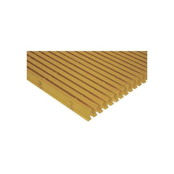 Fiberglass Pultruded Grating, 96 in Span, Grit-Top Surface, ISOFR Resin, Yellow