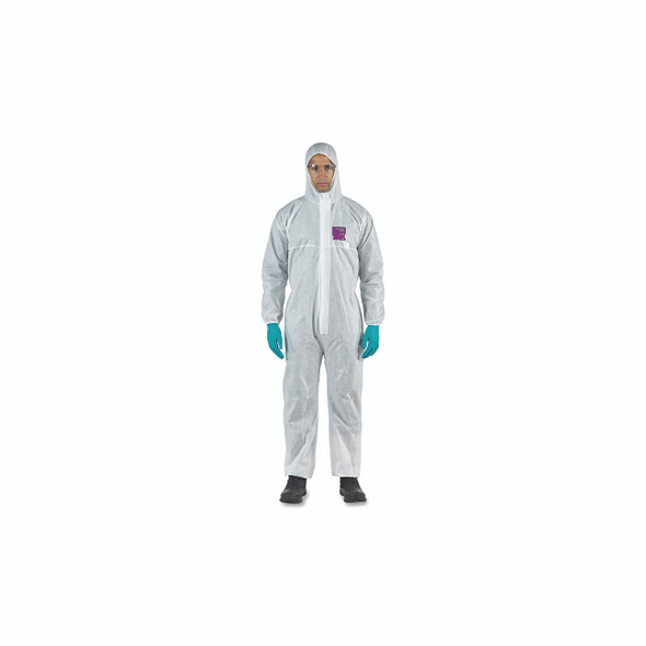 1500 Stitched Model 101 Breathable Coveralls, White, Hooded, Large