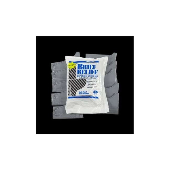 Brief Relief UnisexUrineBag,8.5inH,5inL,Plastic,10/Pack NSP608 Pack of 100