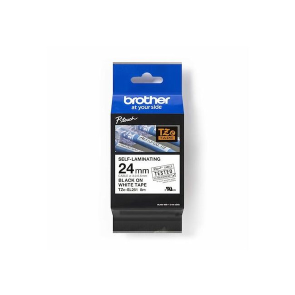 Brother WraparoundLabel,White,Polyester,15/16inW TZeSL251