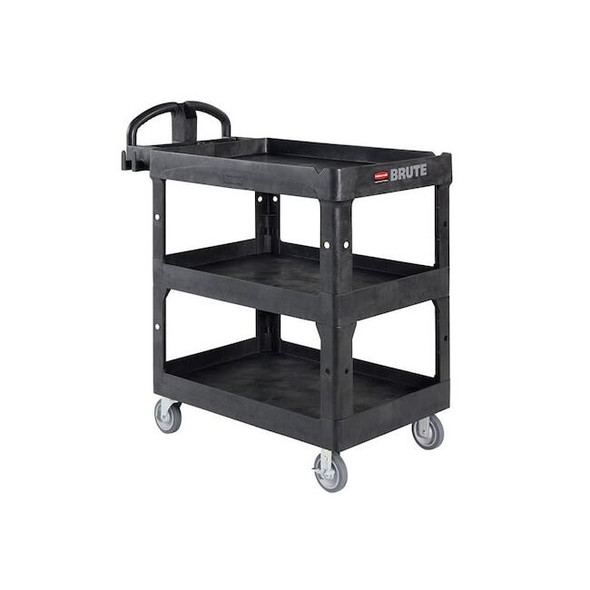 Utility Cart, 600 lb Load Capacity, 3 Shelves, 44 in L, 25 6/25 in W, 47 in H