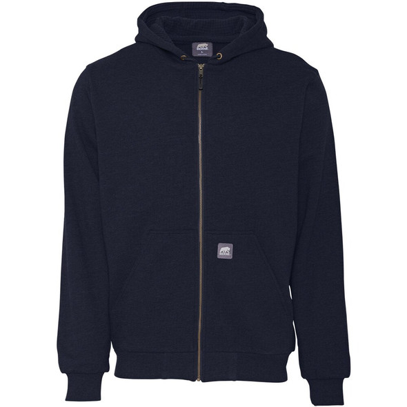 Berne Heritage Grid Medium Navy Fleece-Lined Full-Zip Hooded Sweatshirt SZ107NVR400 749974