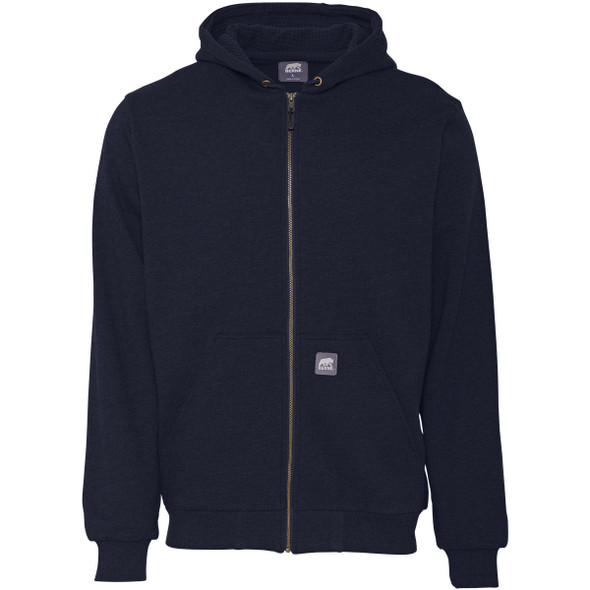 Berne Heritage Grid Medium Navy Fleece-Lined Full-Zip Hooded Sweatshirt SZ107NVR400 749974