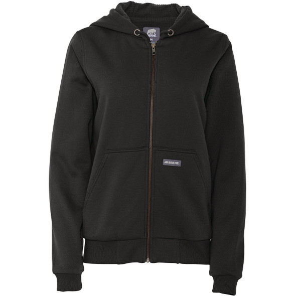 Berne Heritage Women's Medium Black Grid Fleece-Lined Full-Zip Hooded Sweatshirt WSZ108BKR400 722530
