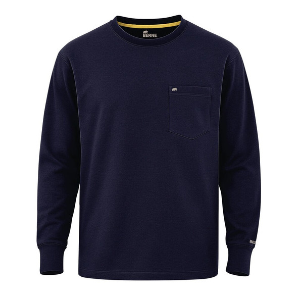 Berne Performance Men's Large Navy Long Sleeve Pocket T-Shirt BSM39NVYR440 727117