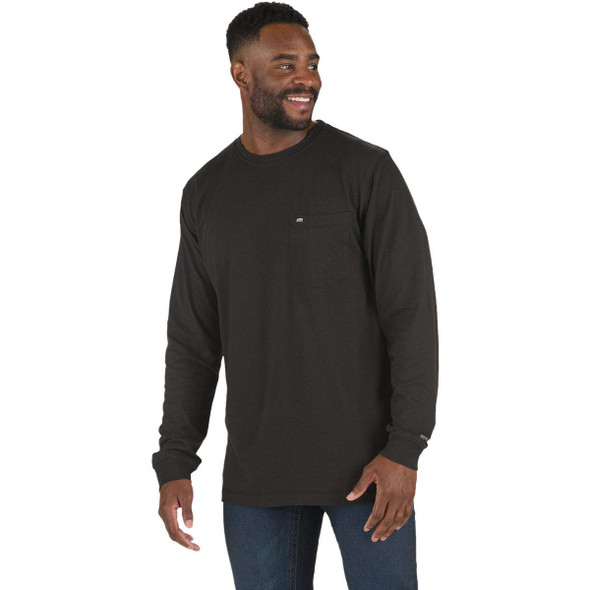 Berne Performance Men's Large Black Long Sleeve Pocket T-Shirt BSM39BKR440