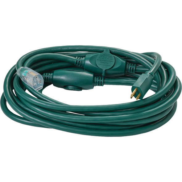 Master Electrician 25 Ft. 3-Outlet 14-3 STW Green Outdoor Extension Cord 09001-ME 553663