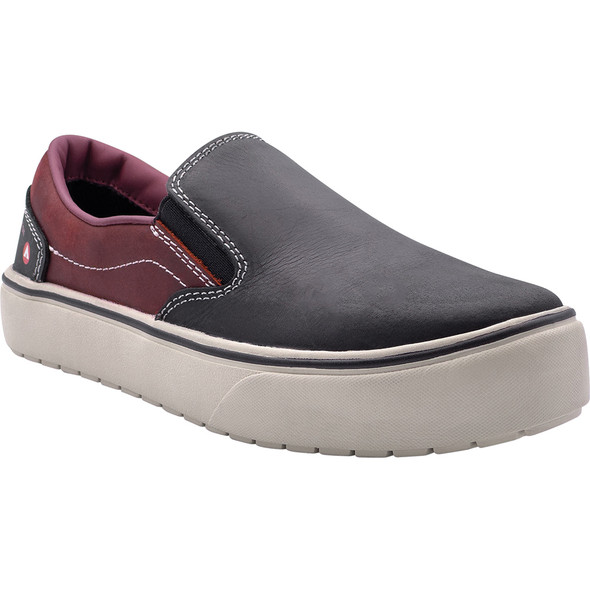 VENICE - Women's Leather Slip On -Black / Tawny Port - Size: 7 - D - (Regular) AW7050-7D