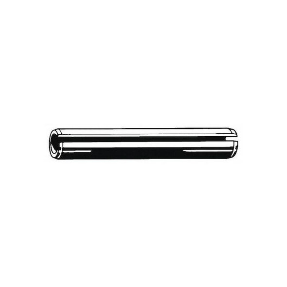 Slotted Spring Pin, 3/32 in Outside Dia, 1-3/8 in L, Steel, 100 PK