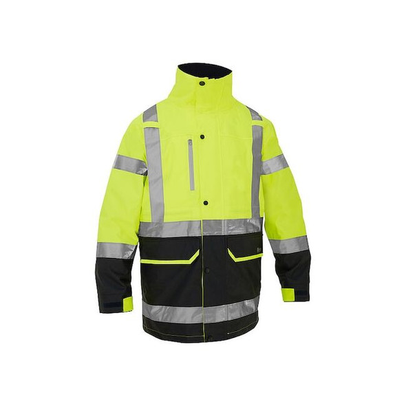 Bisley Hi-Vis Jacket, Polyester, Class 3 R, Hi-Vis Yellow, 5XL 333M6375H-YL/5XL