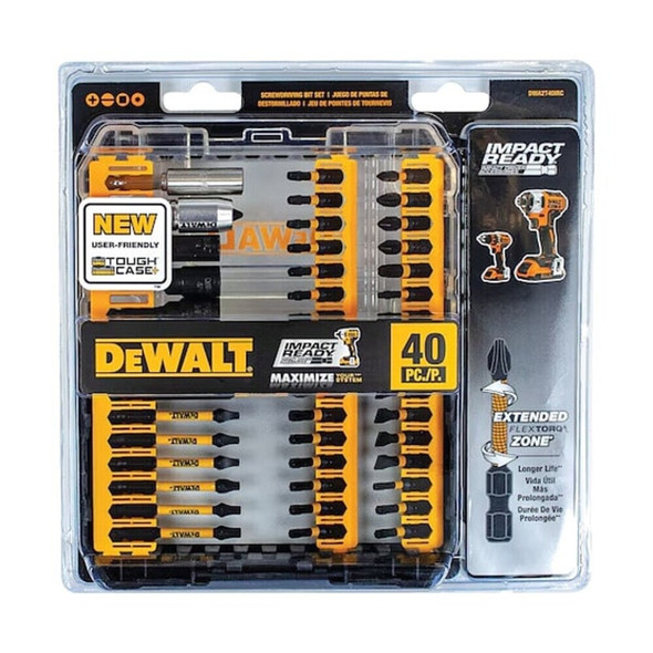 Dewalt DWA2T40IR FlexTorq IMPACT READY Screwdriving Bit Sets w/ ToughCase+ System