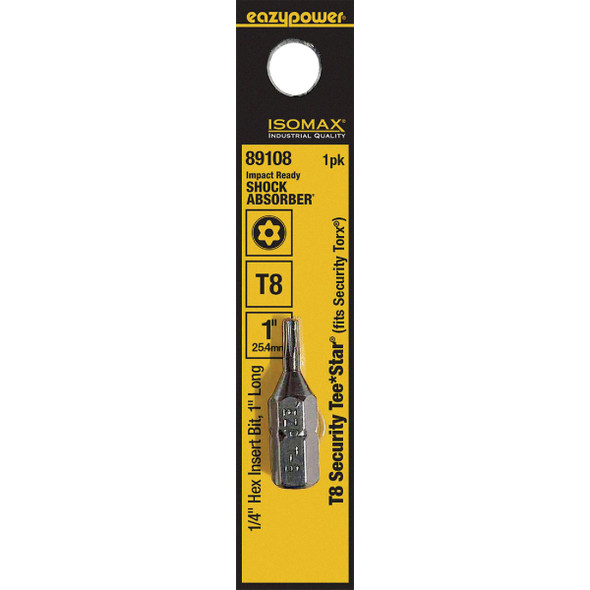 Eazypower Corporation T8 1" 1/4" Hex Scrdrvbit 89108
