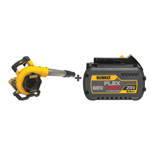 Dewalt DCBL770B / DCB606 FLEXVOLT(R) 60 V Battery Leaf Blower Kit, 423 cfm, 129 mph, Battery Included, 67 dB(A)