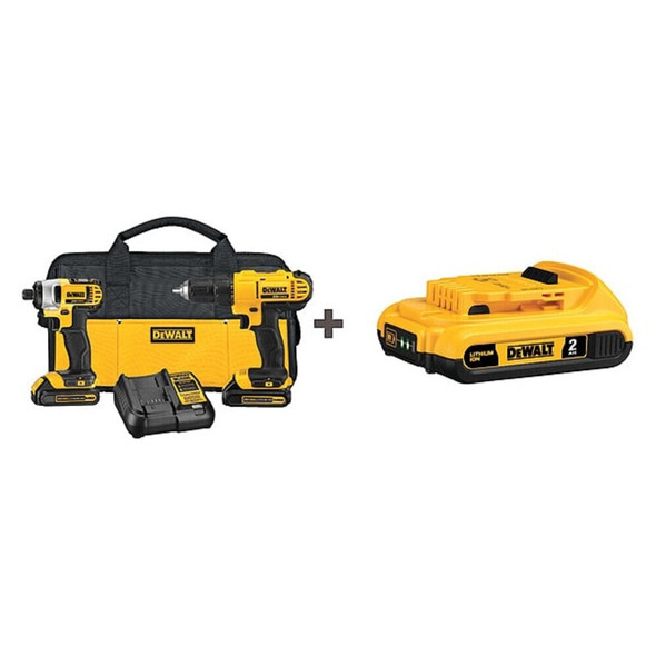 Dewalt DCK240C2/DCB203 Cordless Combination Kit, 2 Tools, 20V DC