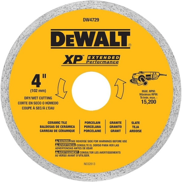 Dewalt DW4729 4" x .060" Ceramic Tile Blade Wet/Dry