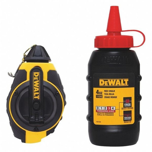 Dewalt DWHT47374L Chalk Line Reel, 8 oz, Twisted, 100 ft L