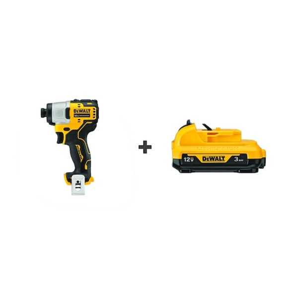 Dewalt DCF801B/DCB124 Impact Driver, Pistol Grip, 12VDCW/Battery