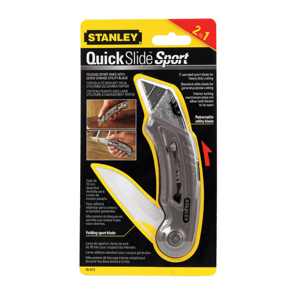 Stanley 10-813 QuickSlide Sliding Utility Knife Gray 1 pk