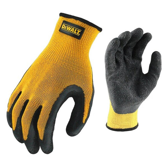 Dewalt DPG70M Coated Gloves, Rubber, Palm, Not Rated Abrasion Level, Yellow, M