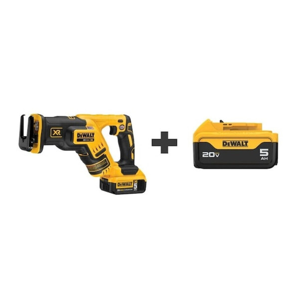 Dewalt DCS367P1/ DCB205 Cordless Reciprocating Saw Kit, 20.0V, Includes Batteries/Charger