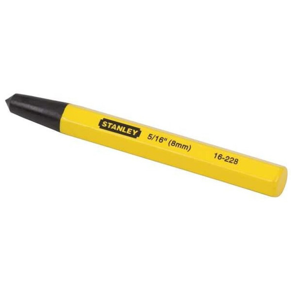 Stanley 16-228 Center Punch, 5/16 x 4-1/2 In, Yellow