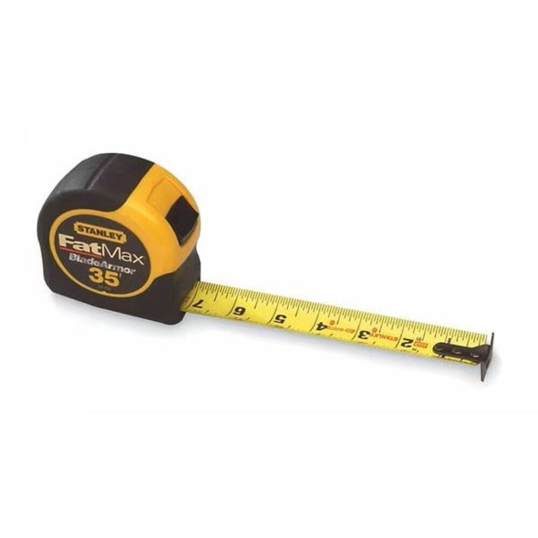 Stanley 33-735 35 ft FATMAX Classic Tape Measure, 1-1/4 in Blade, Stud Markings, ABS Plastic Case, Rubber Grip