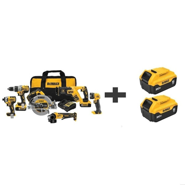 Dewalt DCK695P2/DCB205-2 Cordless Combination Kit, 20.0V, Cordless