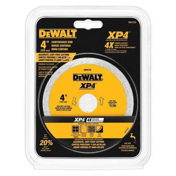 Dewalt DW4735 4" x .060" Porcelain Tile Blade Wet/Dry
