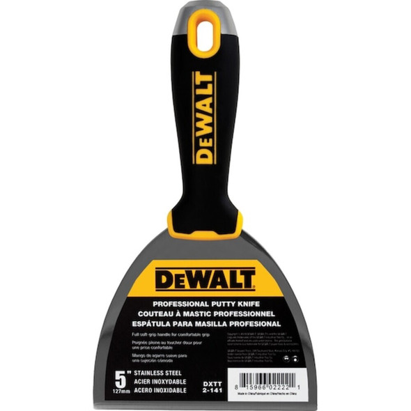 Dewalt DXTT-2-141 Putty Knife, SS, Soft Grip Handle, 5"
