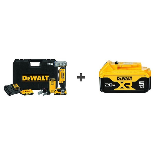 Dewalt DCE400D2/DCB205 Pex Expander Tool Kit 20V MAX, For 1/2" Cable