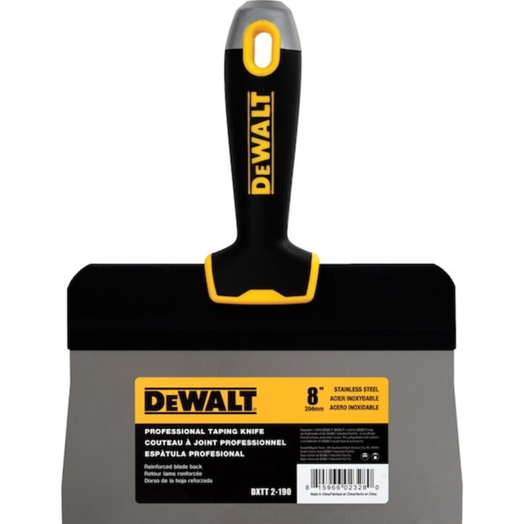 Dewalt DXTT-2-190 Taping Knife, Bg Back, SS, Sft Grip, 8"