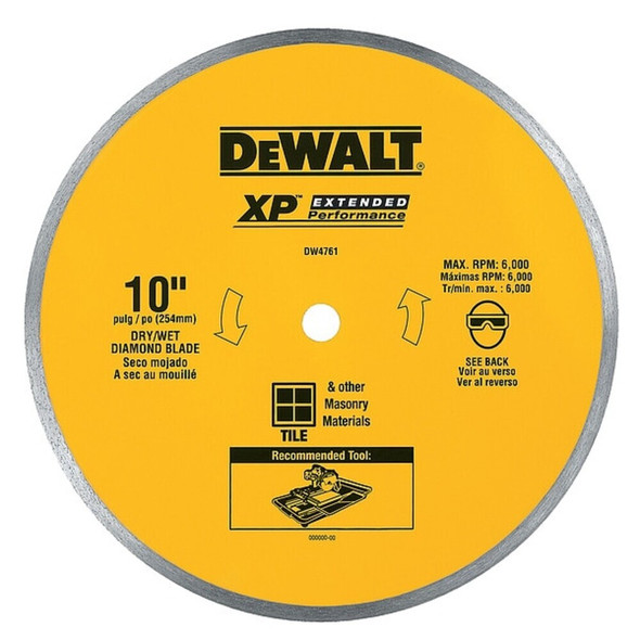 Dewalt DW4761 10" x .060" Ceramic Tile Blade Wet
