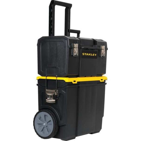 Stanley STST18613 Stanley Rolling Tool Box Set, 2 Drawer, Black, Plastic, 11 in W x 18-1/2 in D x 25 in H