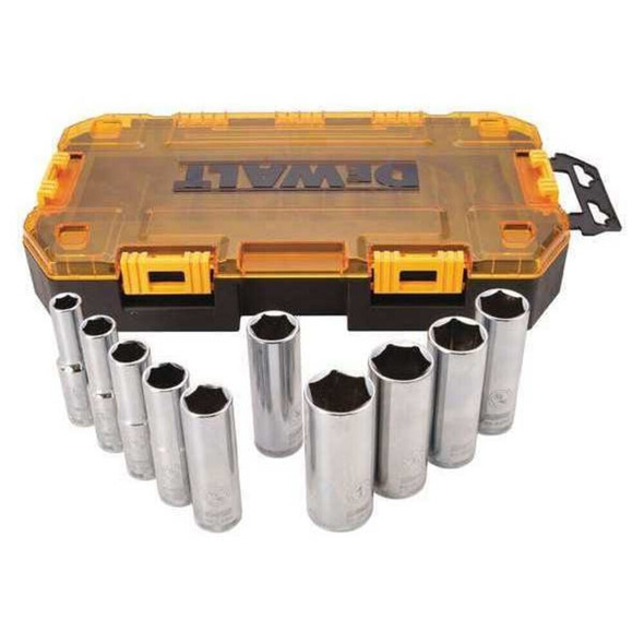 Dewalt DWMT73814 1/2" Drive Deep Socket Set, SAE, 10pcs