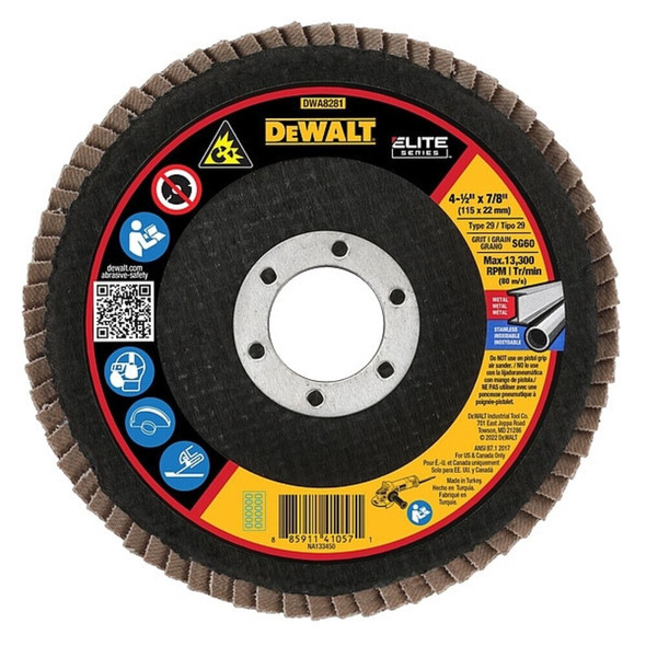 Dewalt DWA8281 4-1/2" x 7/8" 60G T29 XP CER FLAP DISC